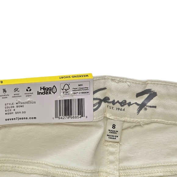 Seven7 Weekend Denim Shorts Bone Color Women’s Size 8 - Picture 3 of 10